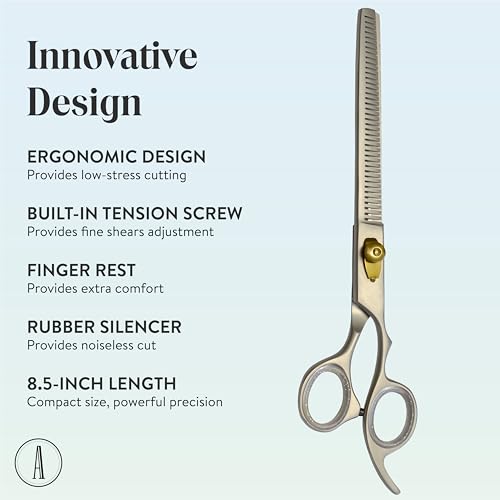 Professional Hair Cutting And Thinning Pet Grooming Scissors (Silver / PetCraft Series)