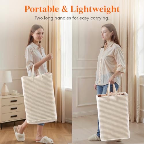 75L Large Laundry Baskets (Beige / 75L)