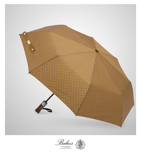 Folding Umbrella Lux Hardwood Handle Pimlico Mustard Navy (Pimlico Mustard Navy)