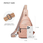 Sling Bag For Women Fanny Pack Crossbody Travel Shoulder Belt Bags Tote Backpack Purse Faux Leather Light Pink (Light Pink)