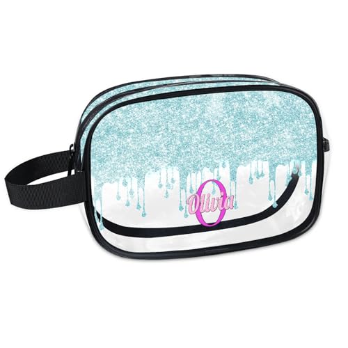 Custom Clear Makeup Toiletry Bag (Blue B)