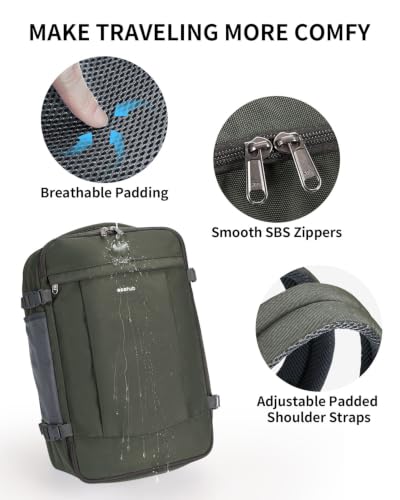 18" Travel Backpack Airlines Approved Personal Item Bag Women Grey Green (Grey Green / 18 inch underseat)