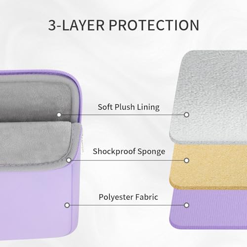 RAINYEAR 13.3 Inch Laptop Sleeve Padded Case Cover with Pocket (13.3-14 inch / Purple)