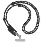 8mm Rope Cross Body Strap with Card (8mm / Black With Sliver Clasp)