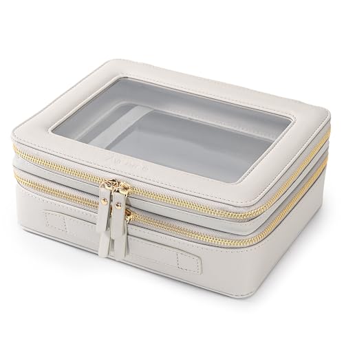 Clear Makeup Bags (Grey / Dual Layer Large)