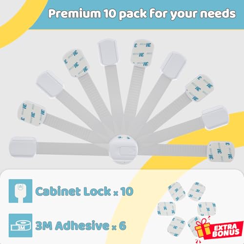 10 Pack Baby Proof Cabinet Locks (10 Pack)