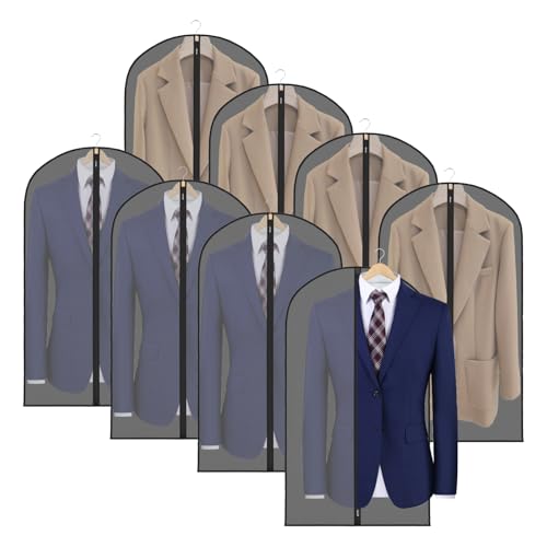 Clear Garment Bag Dress Bags for Storage 43 in (43"-8pcs)