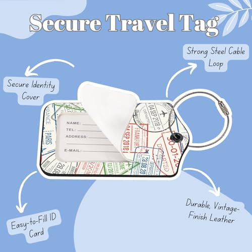 Luggage Tags for Suitcases (Global Travel Stamps)