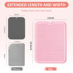 Large Heat Resistant Silicone Mat for Hair Styling Tools (Pink)
