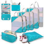 Compression Packing Cubes for Travel (Set of 10 / 10-Blue)