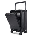 SOKOK Front Pocket Luggage Wide Handle with Spinner Wheels 24 Inch (Black)
