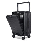 SOKOK Front Pocket Luggage Wide Handle with Spinner Wheels 24 Inch (Black)
