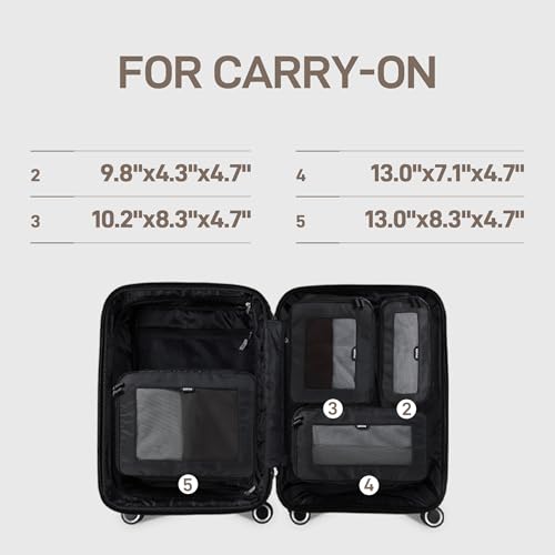 TripCozy Compression Packing Cubes (Dark Grey / Set of 4)