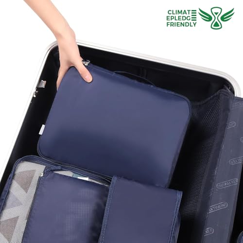 8 Set Packing Cubes Luggage Packing Organizers for Travel Accessories (Indigo / 8 Set)