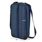 Insulated Wine Tote with 2 Wine Glasses (Trellis Blue)