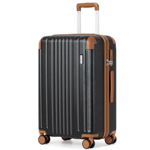 Luggage Lightweight and Durable Hardshell (Caramel Black2.0 / M(24in))