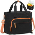 Insulated Lunch Box for Work with Cup Holder (Black Brown / 13L)