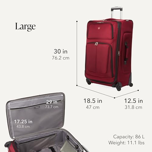 Sion Softside Expandable Roller Luggage (3-Piece Set (Carry-On/Medium/Large) / Burgundy)