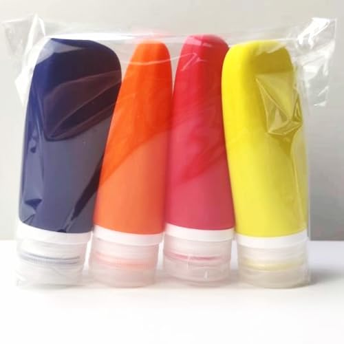 Travel Bottles for Toiletries (Red-Yellow-Navy Blue-Orange)