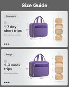 Hanging Travel Toiletry Bag Women Men (Dark Purple / Medium)