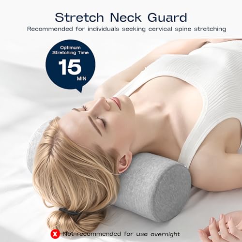 Neck Roll Cervical Pillow for Neck Pain Relief (Grey / Large - 6.0" H)