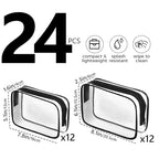 Clear Makeup Bag (24 Packs Black)