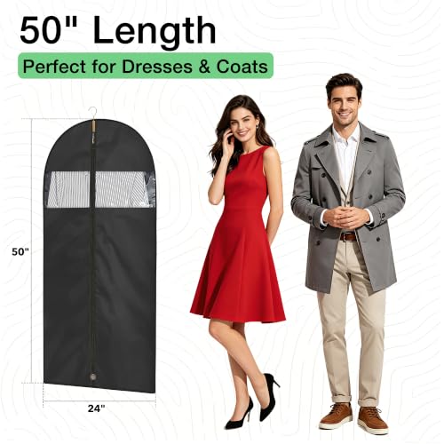 5 Pack Moucas 50" Black Garment Bag (50''- 5 Pack)