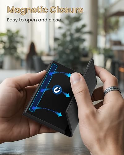 AirTag Wallet for Men (Carbon Fiber Black)