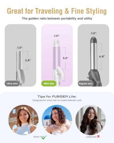 Travel Curling Iron Mini (Purple Haze - 390℉ for Fine/Damaged Hair Only)