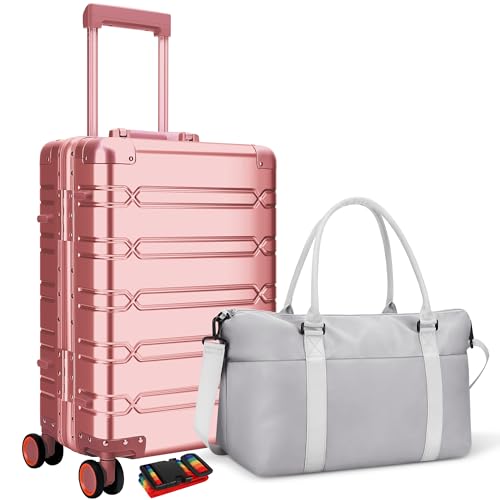 29 Inch Large Checked Luggage (Rose Gold / 29 inch Checked)