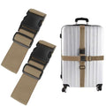 80In Luggage Straps for Suitcase Travel Long Belt Accessories (2Pcs Brown / 80 In Fix)
