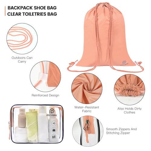 Lightweight Compression Packing Cubes for Suitcases (Peach / 7 Set)