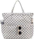 Beach Bag Waterproof Sandproof Women Beach Tote Bag Pool Bag with Zipper for Gym Grocery Travel with Wet Pocket (Light Gray)