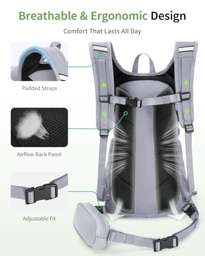 20L Lightweight Hydration Backpack with 2L Water Bladder&Waist Pack