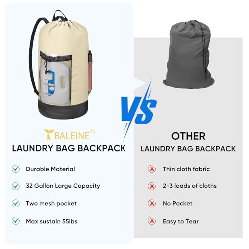 120L Laundry Bag Backpack (120L / Beige)
