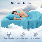 Temperature Regulating Comforter (Dream Blue With Navy Trim / Premium Queen (90"x90"))
