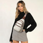 Sling Bag for Women Crossbody Bags Fanny Pack Sling Purse Backpack Vegan Leather Shoulder Bag Gifts Travel Handbag Anti Theft Beige (Beige)