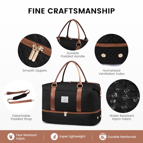 Travel Duffle Bag (Black&Brown / Large-2 Pcs)