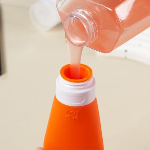 Travel Bottles for Toiletries (Orange 3oz / 3 Ounce)