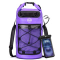 5/10/25/30/40L Waterproof Dry Bag & Phone Case - Large Floating Dry Backpack for Kayaking, Travel, Hiking, Fishing, Camping, Motorcycles & Beach, Heavy-Duty Roll Top Men/Women (Purple) (25L+ Purple / 40L)