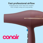 Hair Dryer with Diffuser & Concentrator (Plum / 1 Count (Pack of 1))
