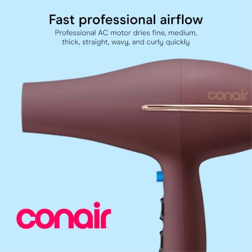 Hair Dryer with Diffuser & Concentrator (Plum / 1 Count (Pack of 1))