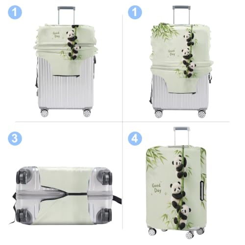 Luggage Cover Washable Suitcase Protector Anti (Panda Climb / XL(fits 32-34Inch suitcase))