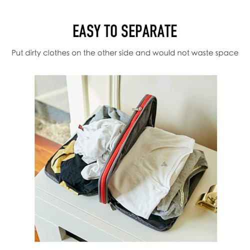 BeeNesting Compression Packing Cubes 2 set for travel carry on Small Luggage Organizer Bags with Double (Blue Red / 2 Pack(9L+9L))