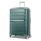 Freeform 28 Inch Large Luggage with Dual 360° Spinner Wheels (Checked-Large Spinner / Sage Green)