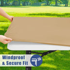 2 Pack Rectangle Spandex Fitted Table Cloth (Dark Khaki / 72" x 30" (Rectangular))