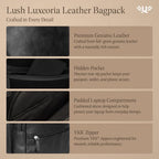 Genuine Leather Backpack for Men and Women (Black)