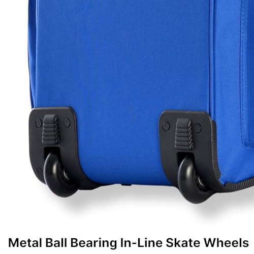29 inch Jumbo Size 8 Pockets Wheeled Rolling Duffel Bag Water Resistant Luggage Lightweight Travel Suitcase with Retractable Handle (29 inch / Royal Blue)