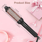 1.25 1.5 Inch Curling Iron Brush Ceramic Double PTC Heated Round Hair Curling Comb (1.5 Inch)