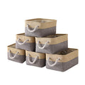 Storage Baskets for Organizing (Gold&Grey / 6PCS/Small -11.8Lx7.9Wx5.2H)